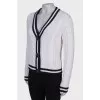 Knitted cardigan with rhinestones