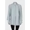 Turquoise silk shirt