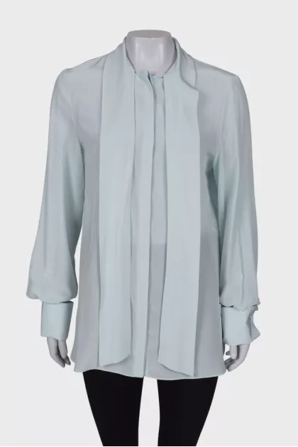 Turquoise silk shirt