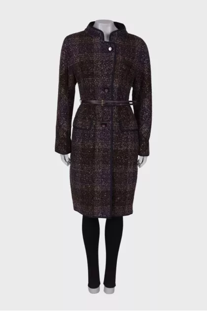 Dark purple coat decorated with sequins