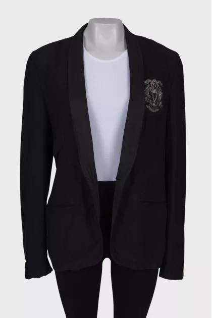 Linen jacket with beaded embroidery