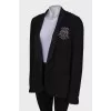 Linen jacket with beaded embroidery