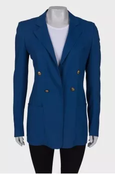 Blue jacket with gold hardware
