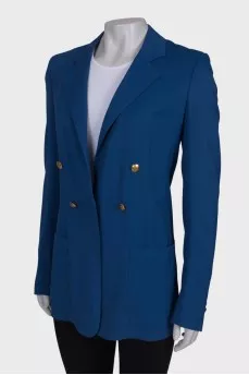Blue jacket with gold hardware