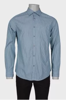 Мужская рубашка в полоску slim fit 