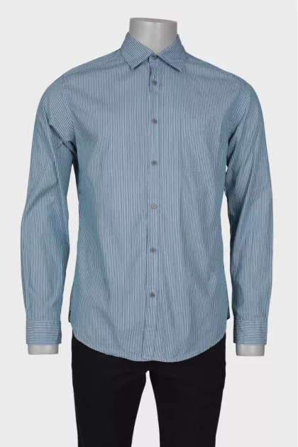 Slim fit men's striped shirt