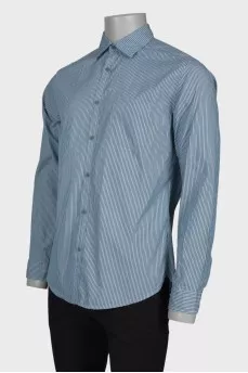 Мужская рубашка в полоску slim fit 
