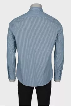 Мужская рубашка в полоску slim fit 