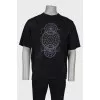 Men's black combi t-shirt with print