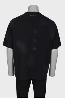 Men's black combi t-shirt with print