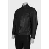 Men's zip-up leather jacket