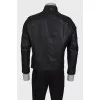 Men's zip-up leather jacket