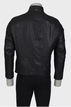 Men's zip-up leather jacket