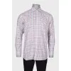 Men's white plaid shirt