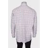 Men's white plaid shirt