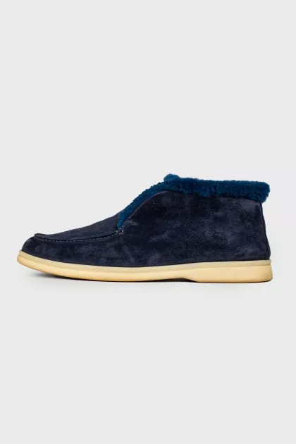 Navy padded loafers