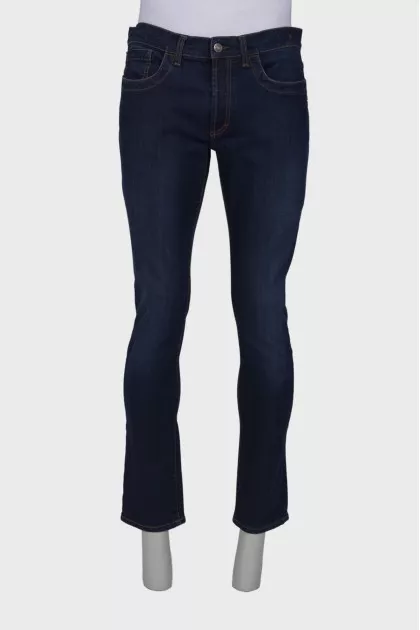 Men's plain blue jeans