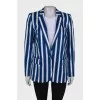 Fitted blue striped blazer