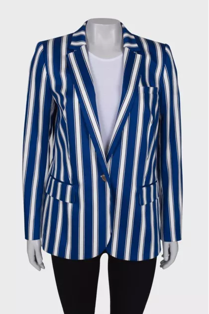 Fitted blue striped blazer