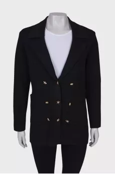 Black cardigan with nautical decor