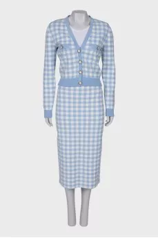 Blue check suit