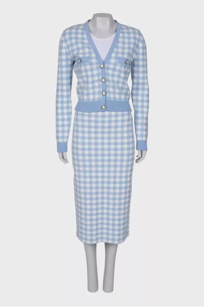 Blue check suit