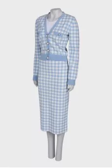 Blue check suit