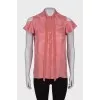 Pink sleeveless blouse