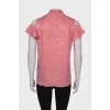 Pink sleeveless blouse