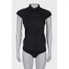 Body blouse with embellished sleeves