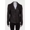 Leather single-breasted jacket