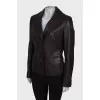 Leather single-breasted jacket
