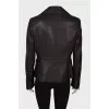 Leather single-breasted jacket