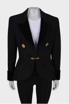 Fitted jacket with gold-tone hardware