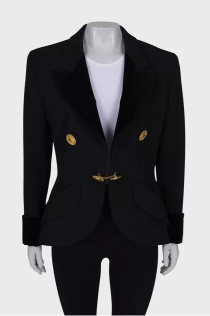 Fitted jacket with gold-tone hardware