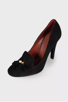 Tassel suede shoes