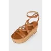Cork platform sandals