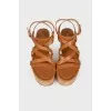 Cork platform sandals