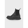 Black leather boots