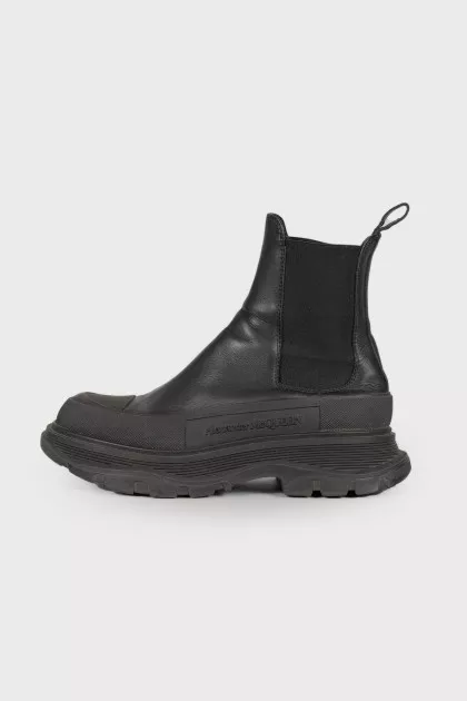 Black leather boots