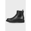 Perforated leather boots