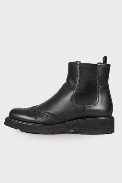 Perforated leather boots
