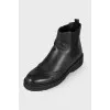 Perforated leather boots