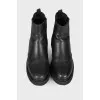 Perforated leather boots
