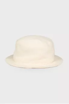 Linen panama hat with brand logo