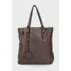 Graphite leather bag