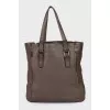 Graphite leather bag