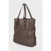Graphite leather bag
