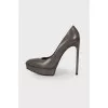Graphite embossed shoes