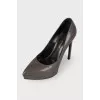 Graphite embossed shoes
